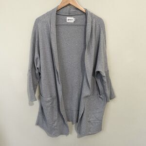 Pact Airplane Wrap Cardigan Women’s S Organic Cotton Sweater Open Front Gray
